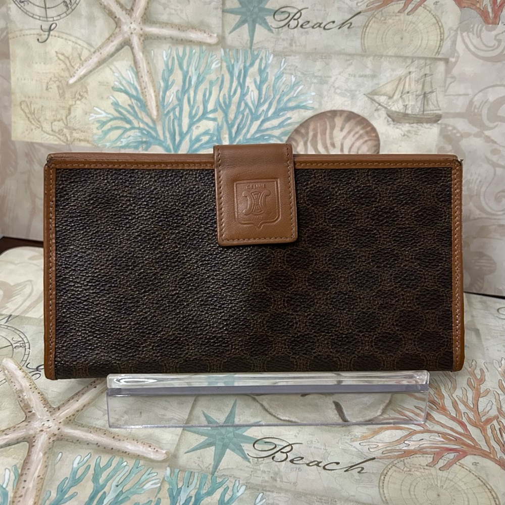 Vintage Celine Macadam Bifold Long Wallet